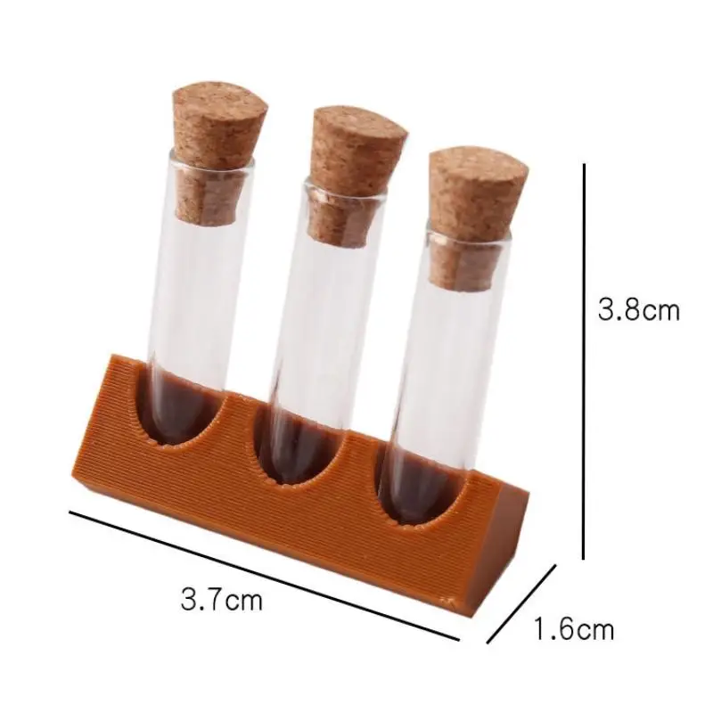 Kids Pretend Play Laboratory Model, 1/12 Scale Dollhouse Glass Jar Test Tube Set Decor Accessory.