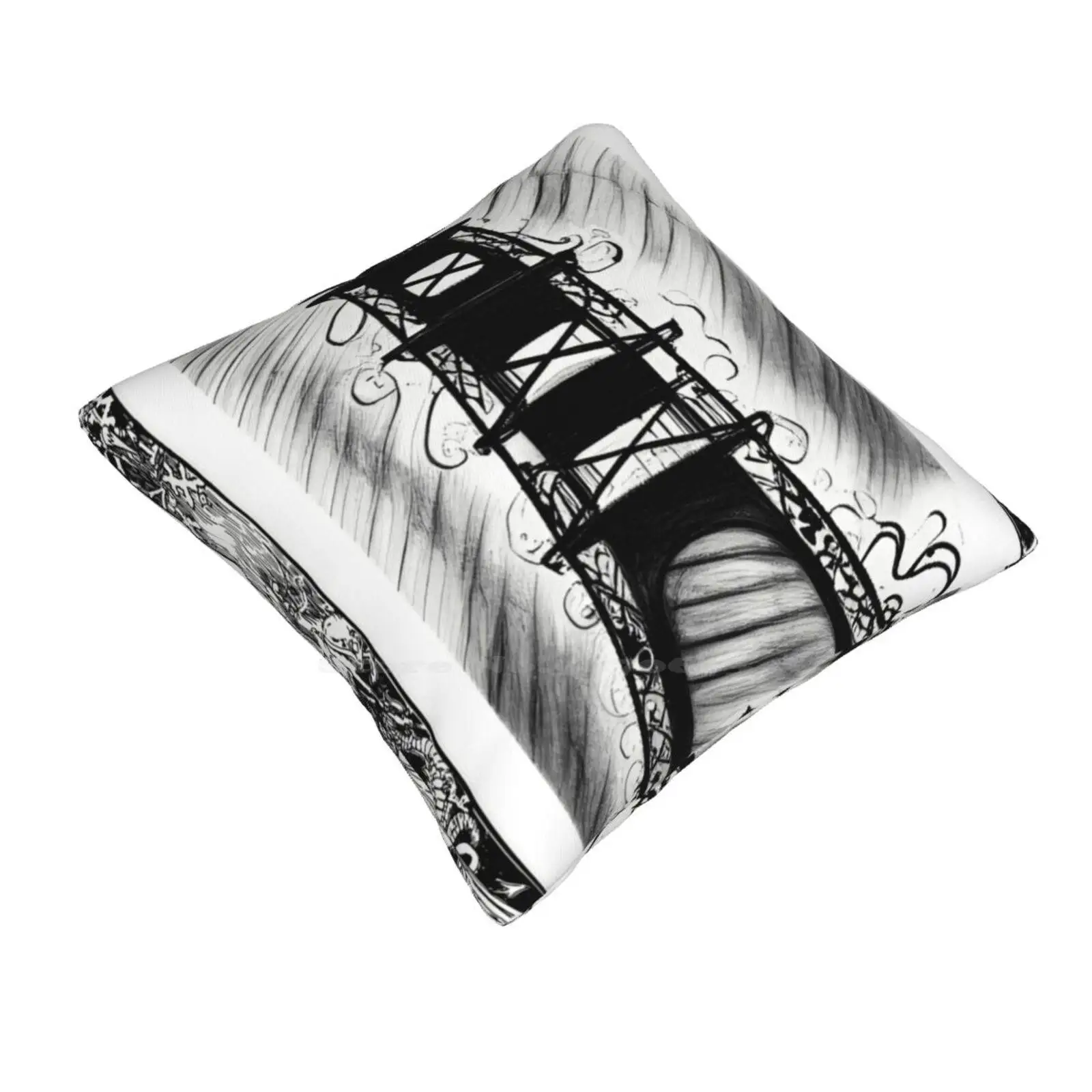 Junkmares Tarot Collection-The Tower Fashion Sofa Throw Pillow Cover Pillowcase Horror Scary Manga Tarot Gothic Aesthetic Indie