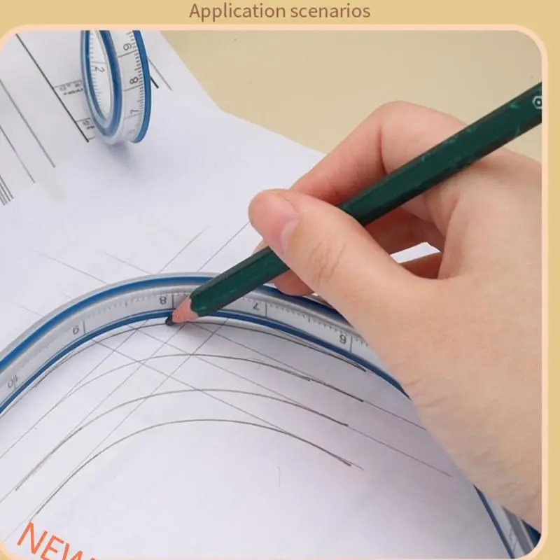 Bendable Drawing Ruler Double Side Drafting Ruler Measuring Tool For Drawing