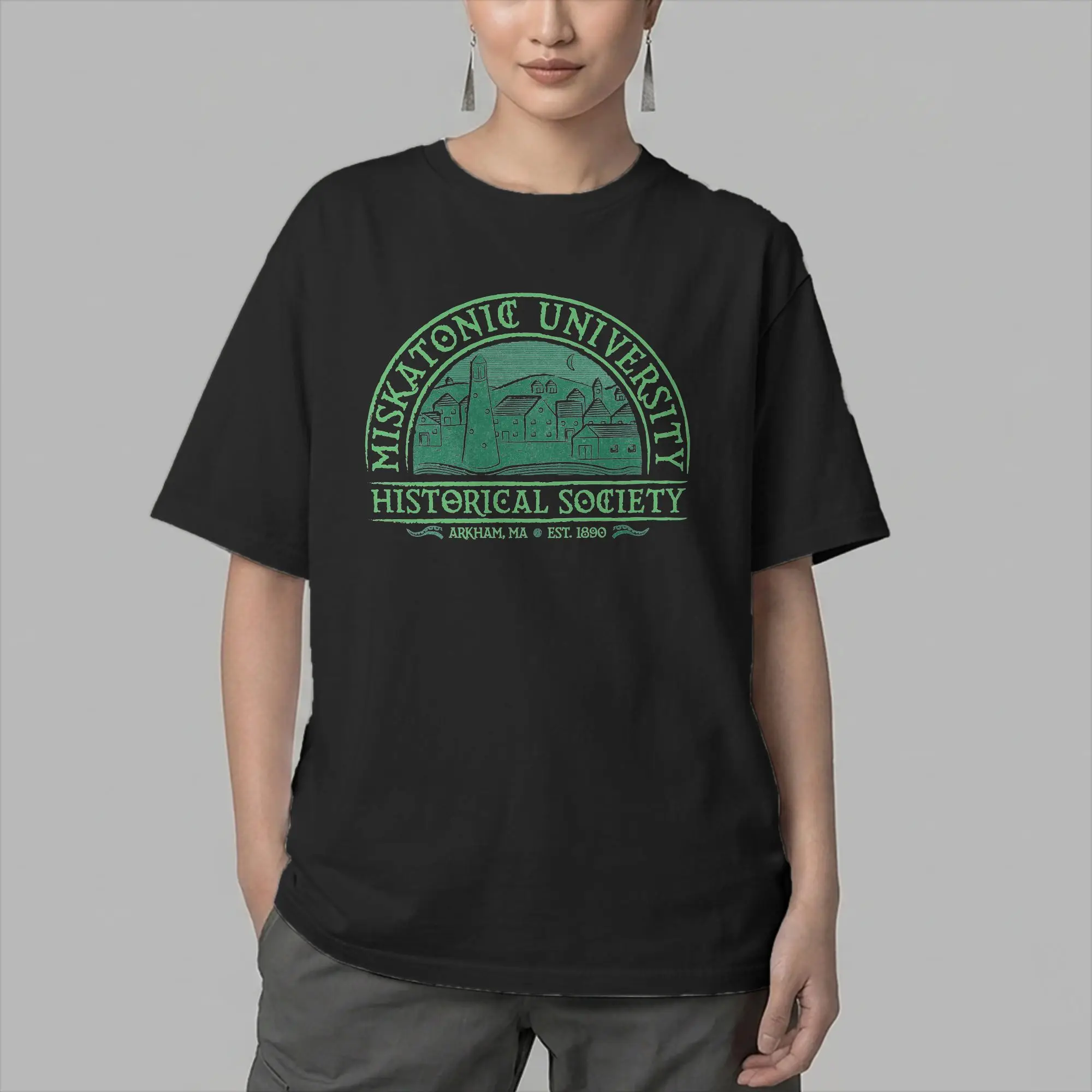 Men Miskatonic Historical Society T Shirts Cthulhu Pure Cotton Clothes Creative Short Sleeve O Neck Tees Graphic T-Shirt