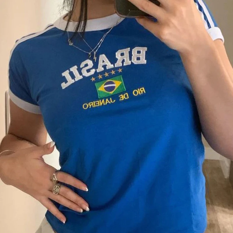 

Summer women's T-shirt Y2kHome clothing sales baby T-shirt slim fit clothes emo Gothic Harajuku short sleeved jacket