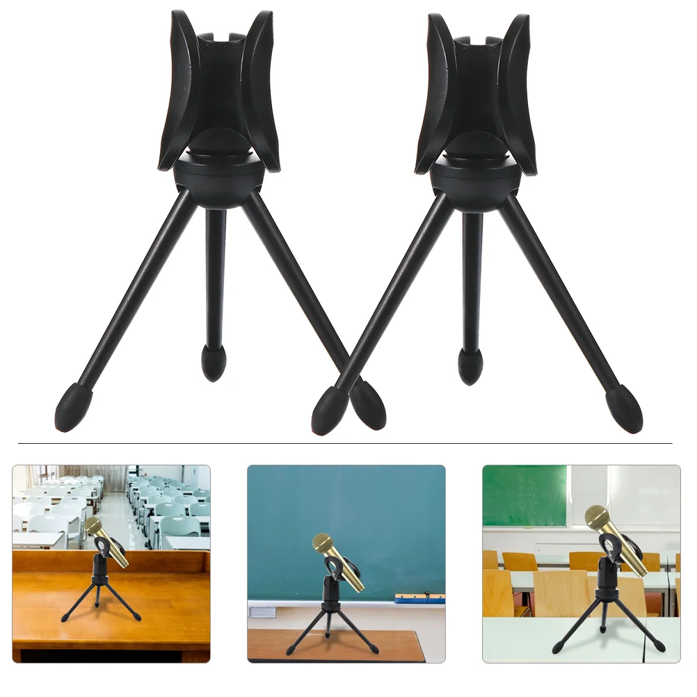 

2 Pcs Tripod Mic Mount Microphone Inalambricos Table Top Wireless Simple Stand Holder Universal