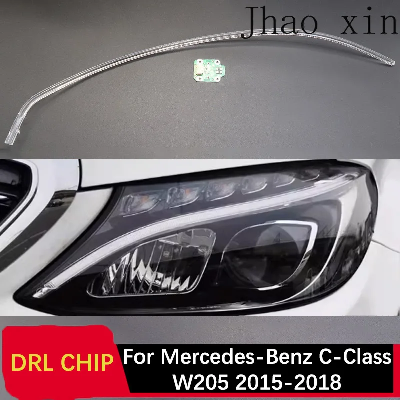 Vordere Scheinwerfer Angel Eyes Weißlicht für Mercedes-Benz C-Klasse W205 Auto-Scheinwerfer DRL CHIP Leuchtstreifen 2015-2018 Vorschaltgerät
