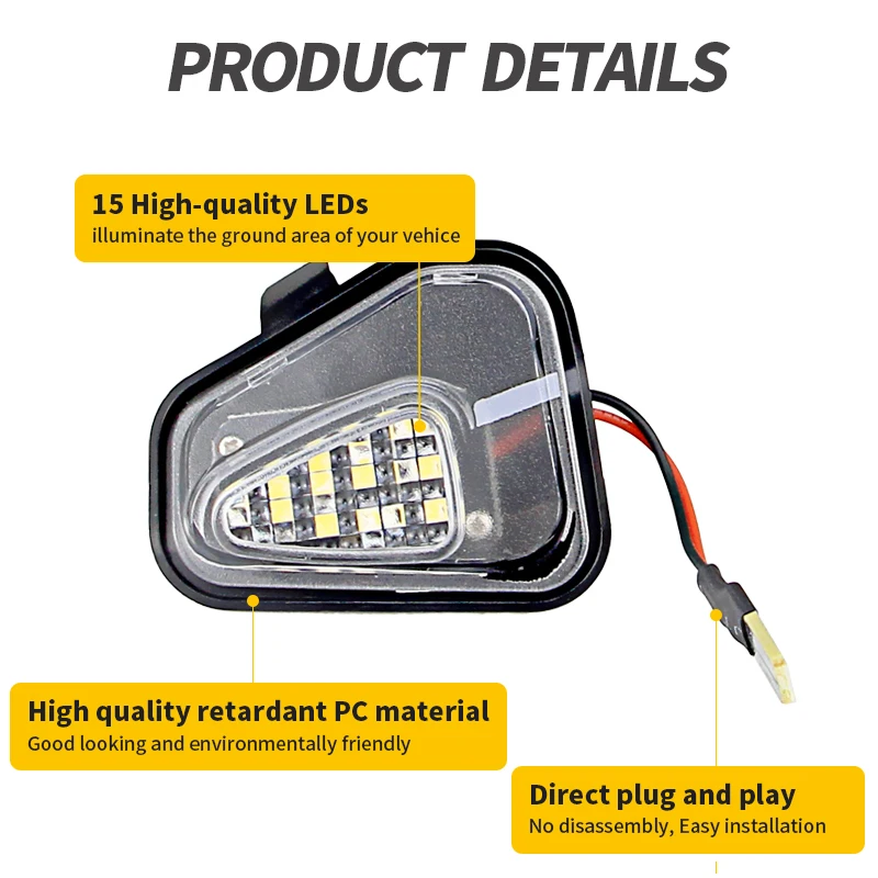 2 قطعة لشركة فولكس فاجن باسات B7 CC شيروكو جيتا MK6 EOS بيتل R LED الجانب مرآة الرؤية الخلفية الطابق الأرضي مصباح البركة ترحيب ضوء