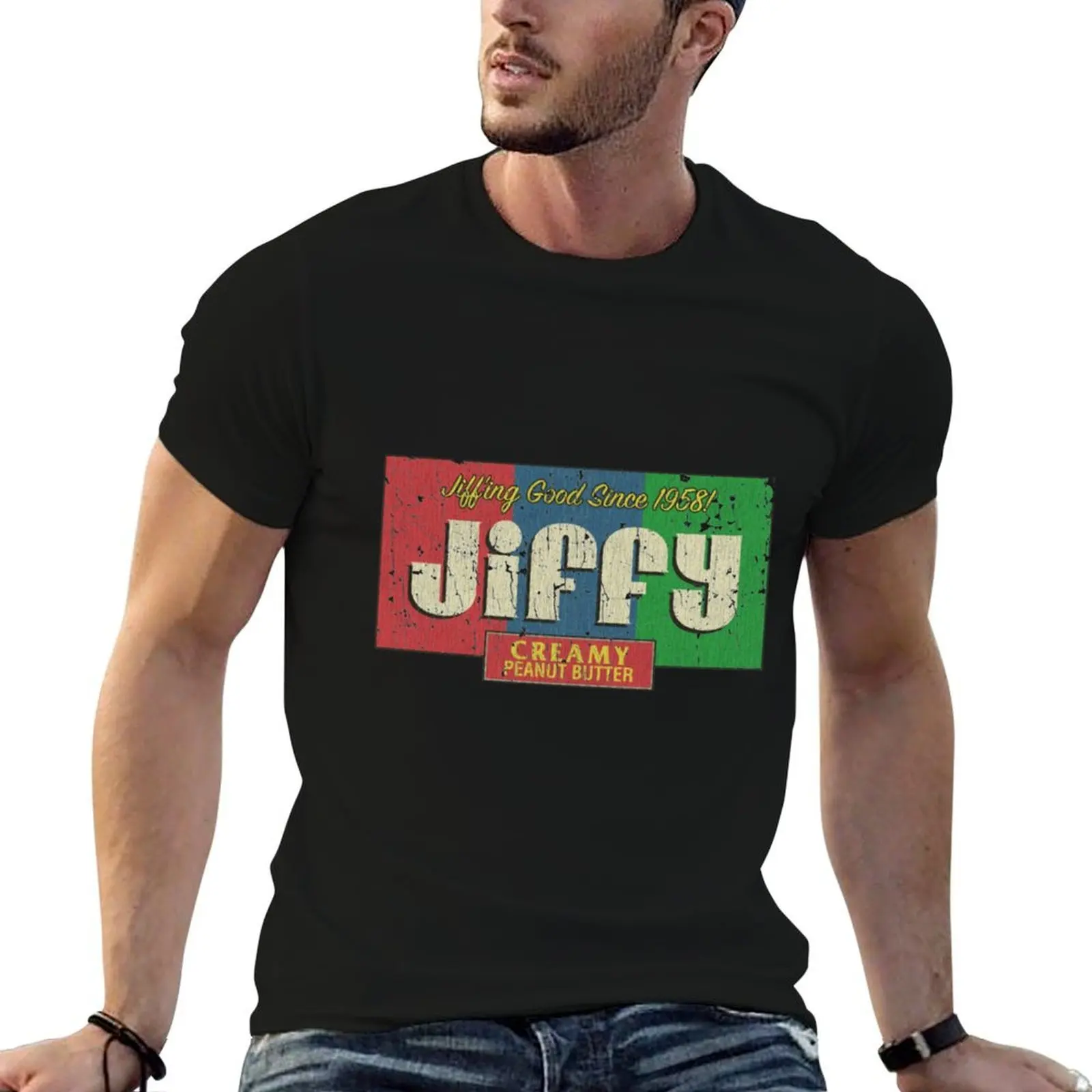 Camiseta con efecto Mandela Jiffy Peanut Butter 1958, camisetas de diseñador, camiseta con estampado personalizado