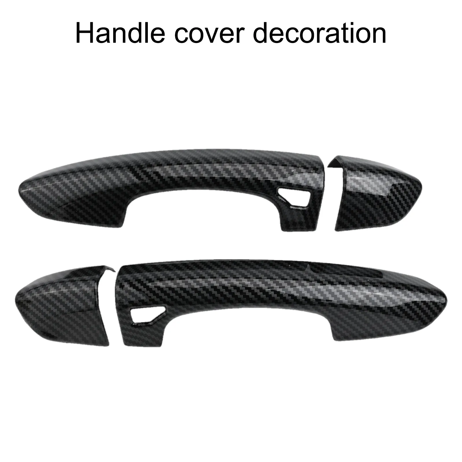 Exterior Door Handle Carbon Fiber BLACK Vehicle Handle Protector Fading-resistant Print for weather-resistant Material