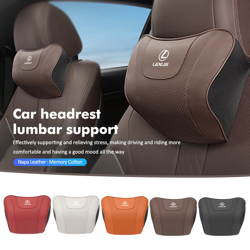 Car Headrest Neck Pillow Memory Cotton Cervical Lumbar Support For Lexus GX470 LS400 LX470 LX570 RC350 UX250h ES350 RX450h