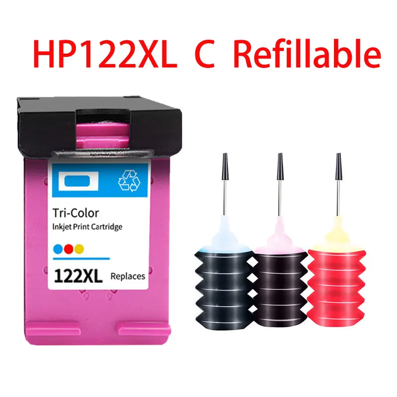 Compatible Refillable Ink Cartridge For HP122 122XL Deskjet 3057A 3059A 3060 3510 3511 3512 3516 ​ENVY 4500 4501 4502   Printer