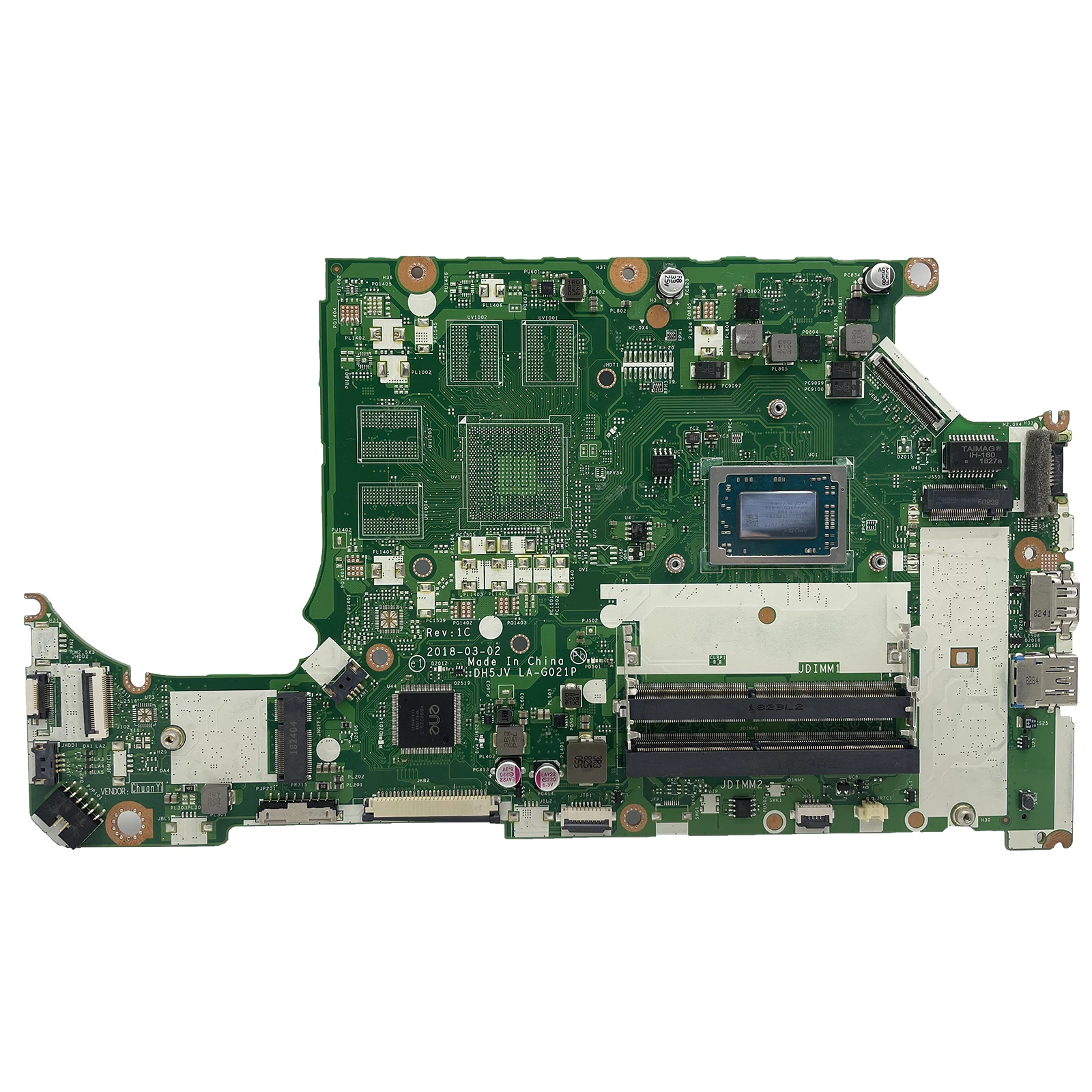 DH5JV LA-G021P Moederbord Voor Acer Aspire AN515-42 A315-41G Laptop Moederbord UMA Met R5-2500 CPU NBQ3R11001 NB.Q3R11.002