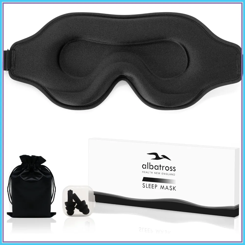 

Sleep Eye Mask for Men Women, Side Sleeper Mask, Travel Blackout Blindfold with Adjustable Strap
