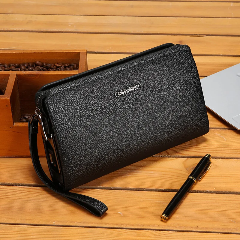 

New Clutches Bag Men Anti-theft Large Capacity Handbag Wallet Business High-end Men's Bag Dropshipping