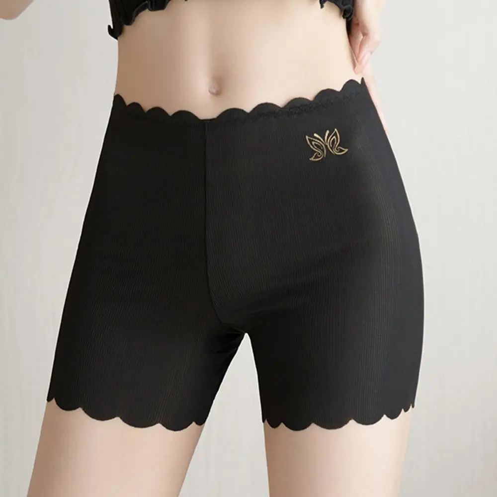 

Thread Graphene Polyester Fibres Breathable Butterfly Print Ice Silk Safety Pants Wave Women Panties Under Skirt Shorts