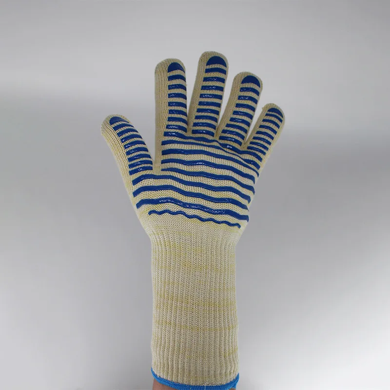 High Temperature Gloves 350 Degrees 500 Degrees Aramid Cotton Anti-hot Wear Five-finger Gloves Oven Kitchen