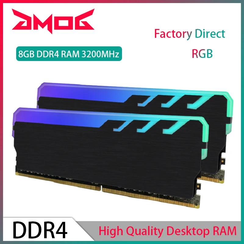 

GMOG Memory RGB RAM DDR4 8GBx2 3200MHz DIMM Desktop Memory RAM PC4-25600 1.2V Memoriam RAM DDR4 RGB