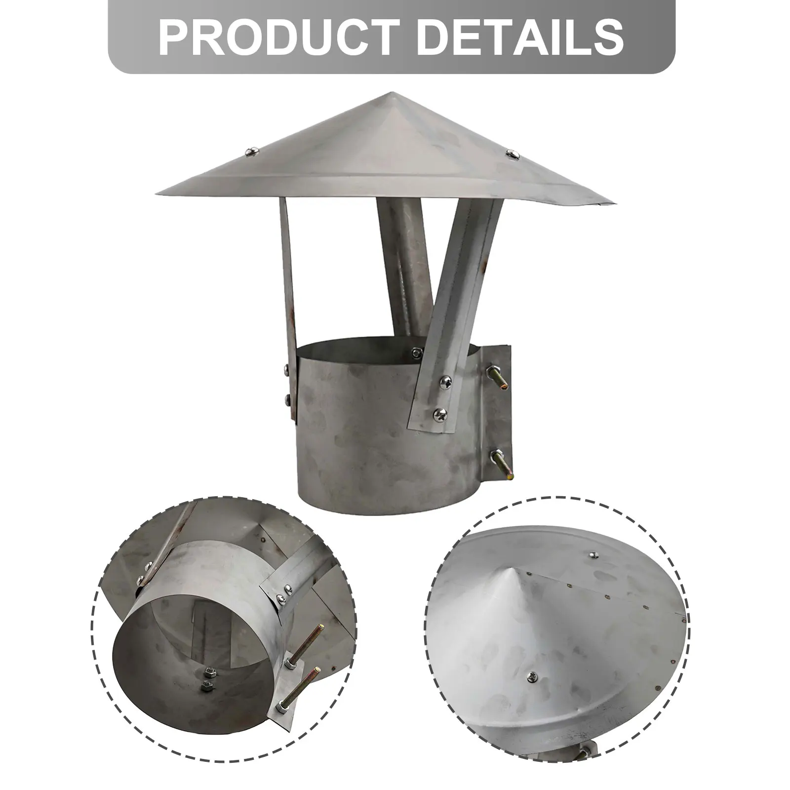 304 Stainless Steel Cap Fireplace Rain Hat Fireplace Accessory Versatile Use Windproof Design For 100mm Pipe Diameter