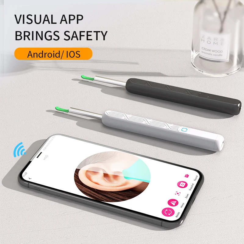 2026 New Wireless Smart Visible Earpick Ear Wax Cleaner HD Camera 6 LED Lights Earwax Removal Cleaning Tool Kit For iOS Android - view 6