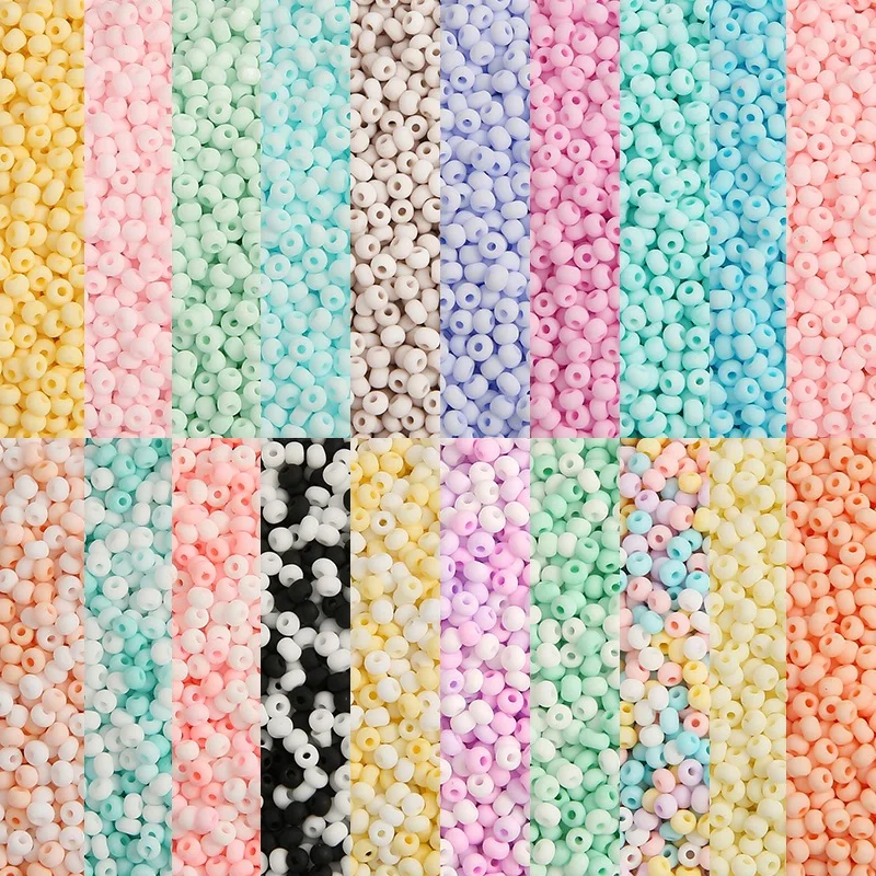 2mm 3mm 4mm Matte Macaroon Color Glass Seed Beads 8/0 Uniform Round Spacer Beads For DIY Handmade Jewelry Making Accessories