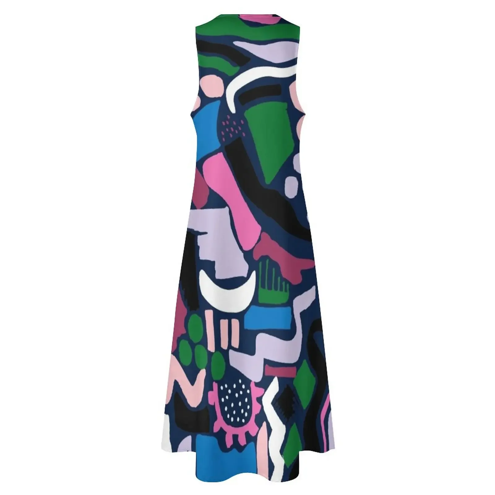 Color Scatter (Dunkel) Langes Kleid, Verbandkleid, elegante Kleider, Sommerkleider für Damen