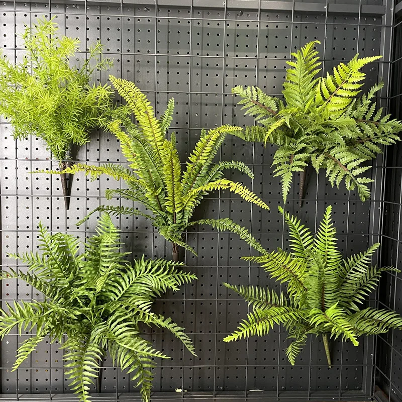 

High Simulation Green Fern Plant Large Leaf Fern Grass Tropical Rainforest Soft Gel Wall Landscape Gardening Decoration
