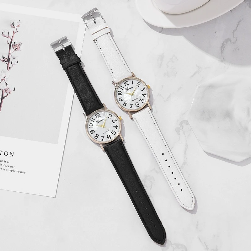 Новые женские часы, роскошные кварцевые часы из сплава, женская мода, циферблат из нержавеющей стали, повседневные часы-браслет, кожаные наручные часы Zegarek Damski