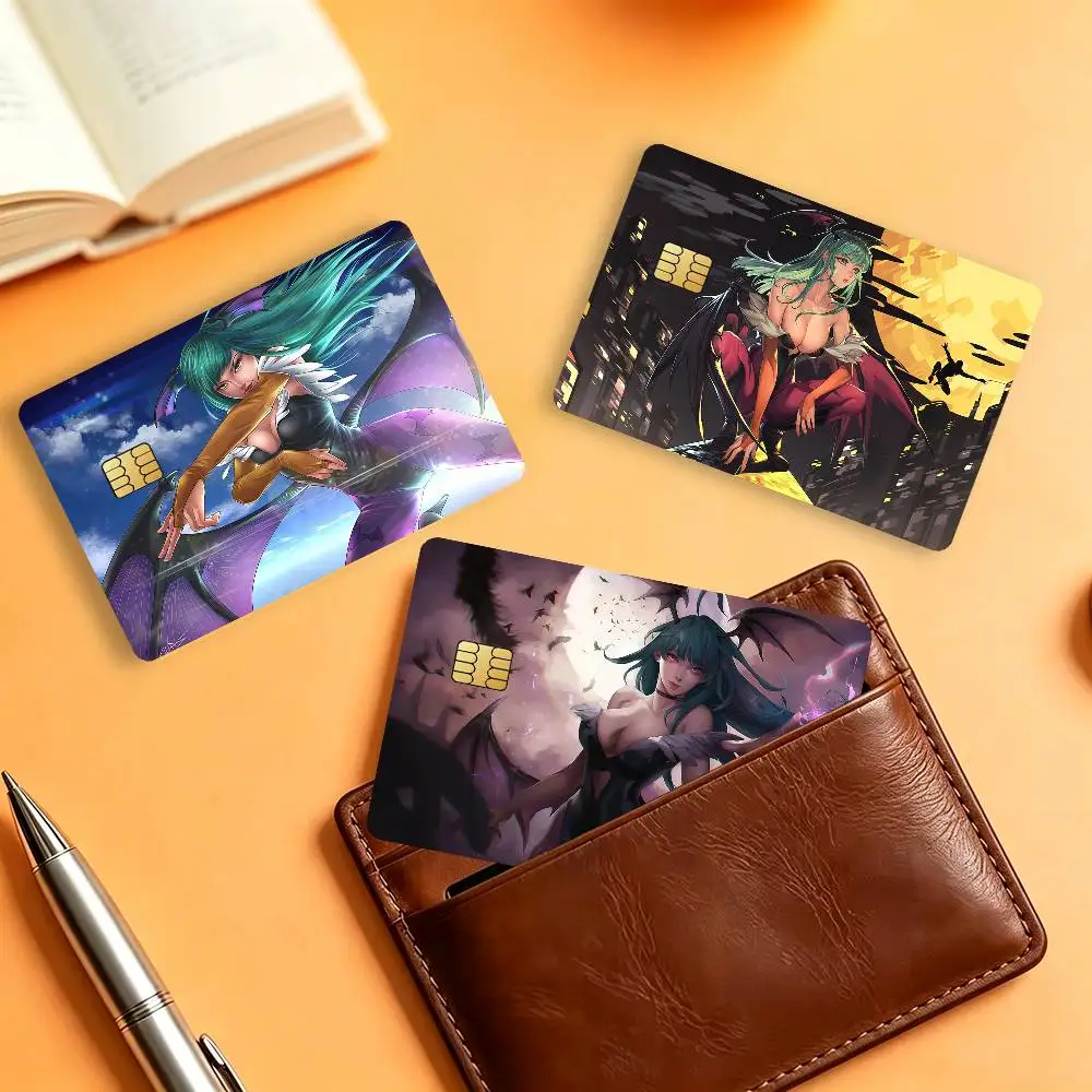 Game D-Darkstalkers Morrigan A-Aensland Matte Card Stickers For Credit Cards Debit Cards And Transit Cards 4Pcs