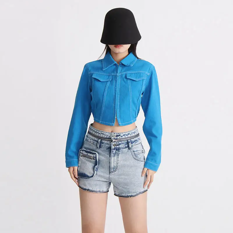 

Новая весенняя коллекция 2026: Уличный стиль, однотонная повседневная куртка для женщин, приталенная, для отдыха, модный бренд, трансграничный дизайн