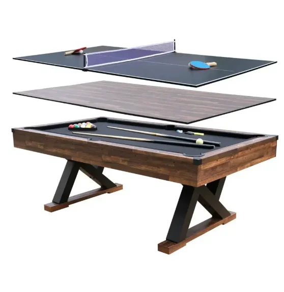 متوفر 7 أقدام 3 في 1 كومبو متعدد الوظائف لعبة بينج بونج طاولة/طاولة حمام السباحة/طاولة طعام للاستخدام المنزلي