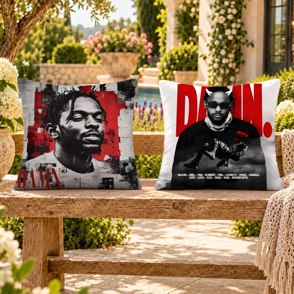 Rapper Hip-Hop Kendrick Lamar Cushion Cover Soft Plush Throw Pillow Cover Washable Sofa Bed Patio Chair Home Decor