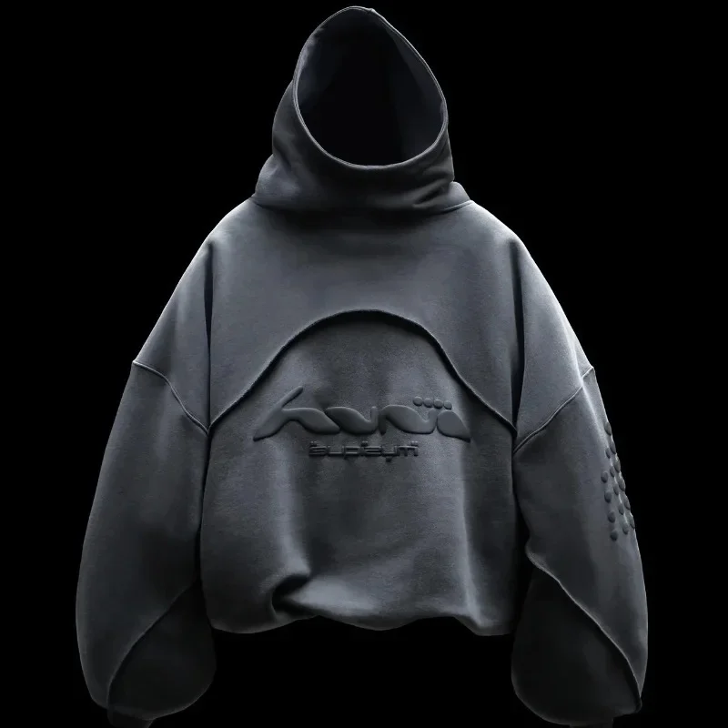Y2K Harajuku Hoodie Fashion Letter Pattern Splicing Design Sportswear Gothic Retro Men's and Women's Extra Large Casual Wear