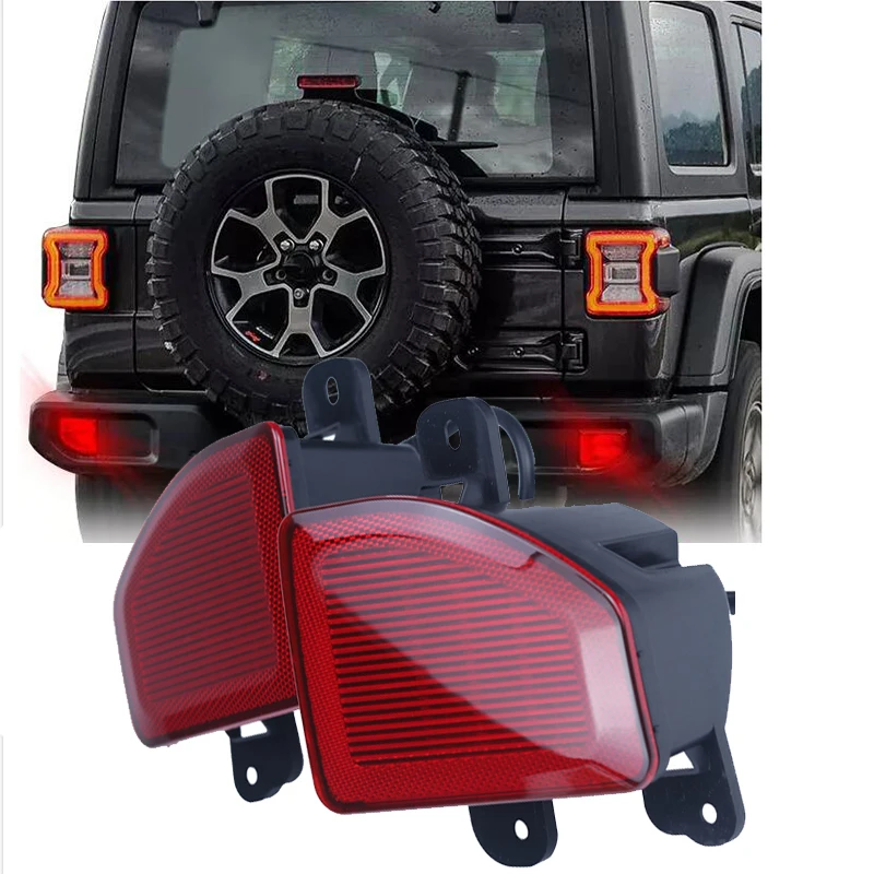 1Pair 68281932AC, 68281933AC Car Rear Bumper Fog Light Cover For Jeep Wrangler JL Rear Fog Lamp Housing 2018 -2023