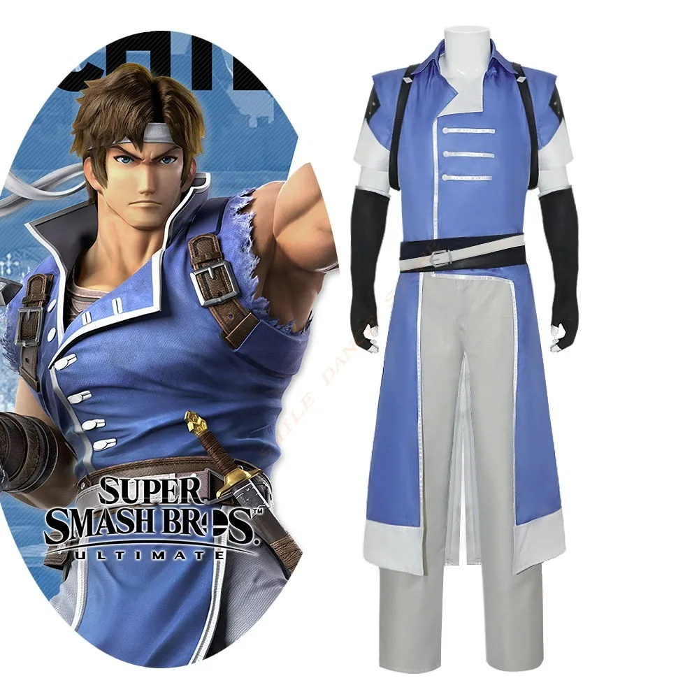 

Richter Belmont Cosplay Anime Castlevania Nocturne Costume Uniform Cloak Top Pants Glove Suit Party Role Play Men Halloween