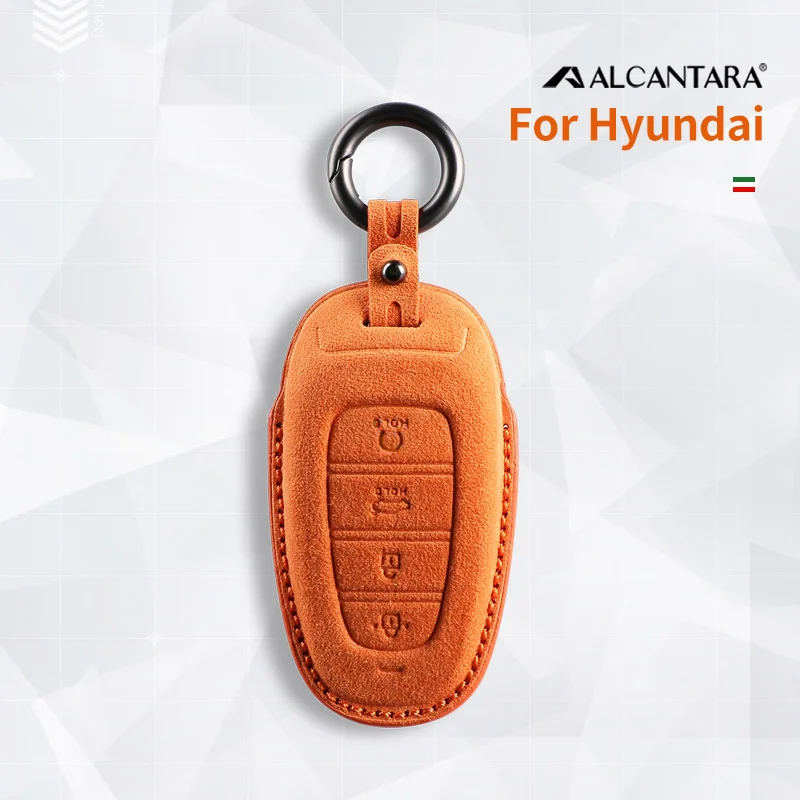 Car Key Case Cover Holder Buckle Alcantara For Hyundai Tucson L Sonata Santafe  Grandeur IG Accent Santa Fe Accessories