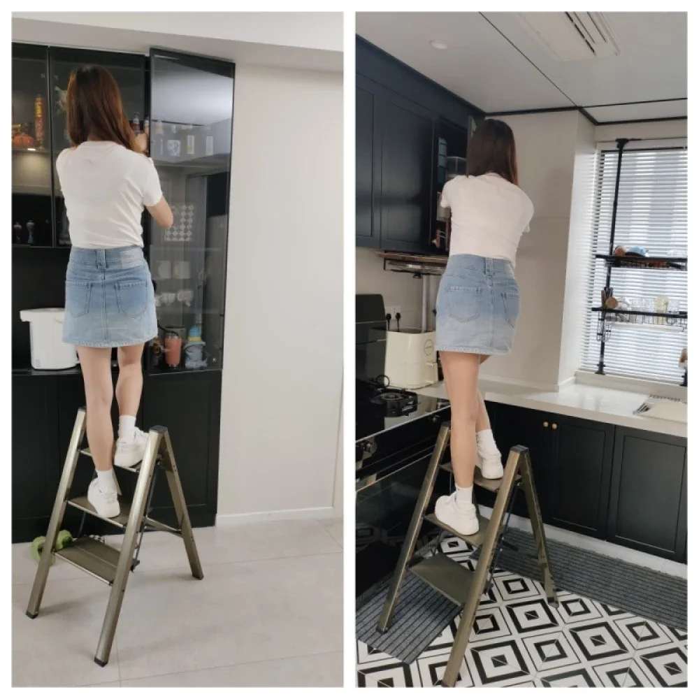 3-step Folding Ladder Carbon Steel High Stairs For Home Foldable House Ladder Household Kitchen Step Ladder Stool Folding Stairs