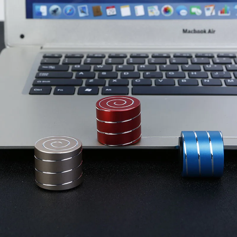 Desktop Decompression Rotating Stainless Steel Cylindrical Gyroscope Office Desk Fidget Gift Optical Illusion Flowing Finger Toy