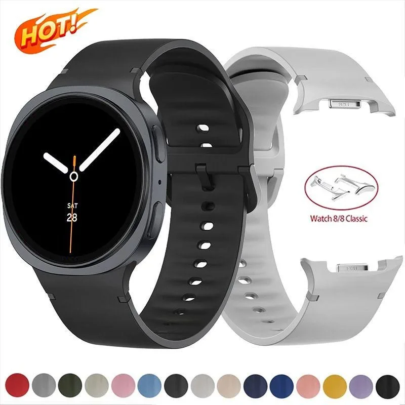 20/22mm Silicone Band For Samsung Galaxy Watch8 8 Classic 46mm Strap Sport Smart Wristbands Galaxy Watch 9 8 40 44mm WatchStrap