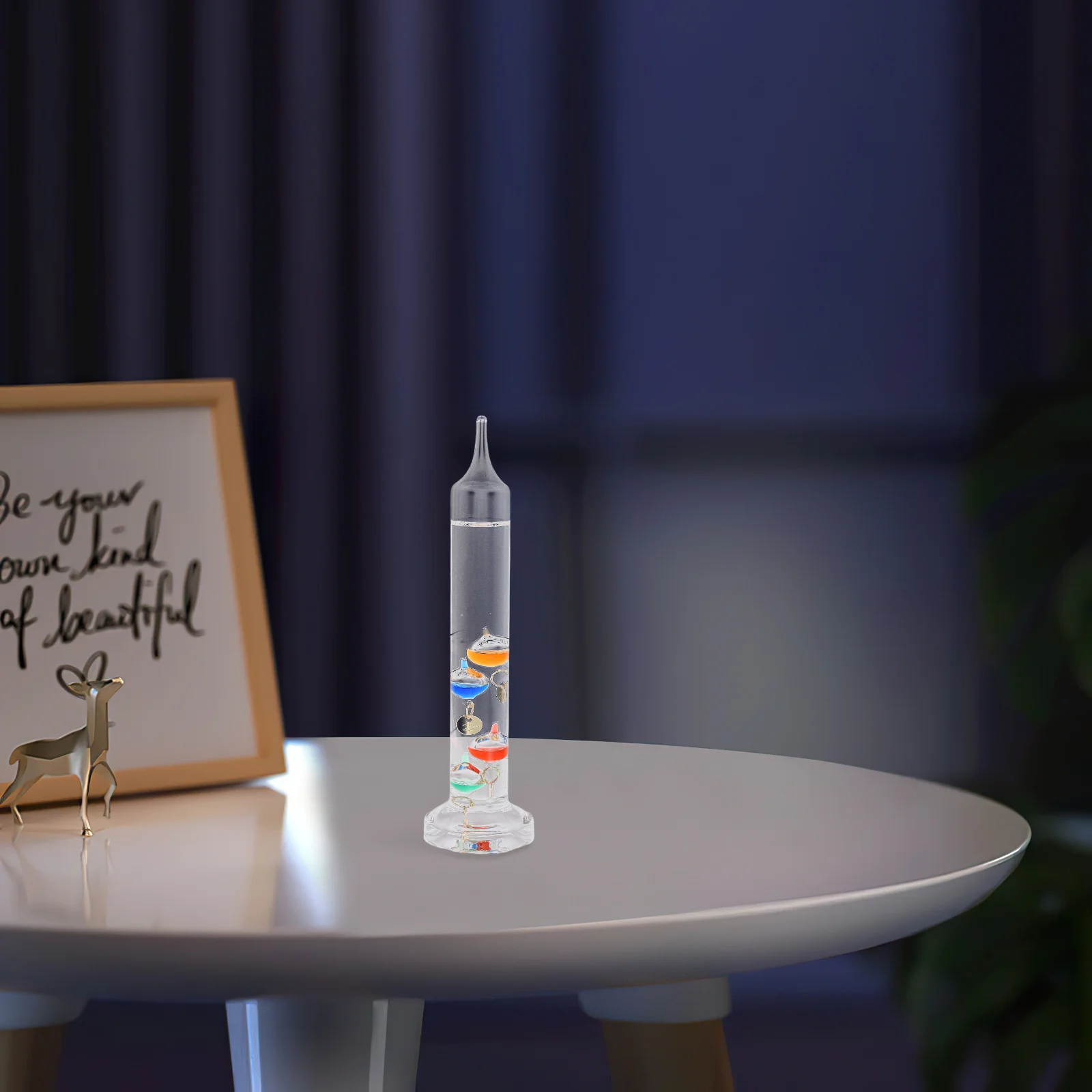 Galileo Thermometer Glass Floating Ball Colorful Liquid-Filled Bubbles Precision Temperature Gauge For Home Office Desktop