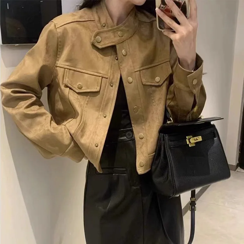 2024 New Spring and Autumn Leather Jacket, Women's Autumn and Winter Fragrant Short Coat