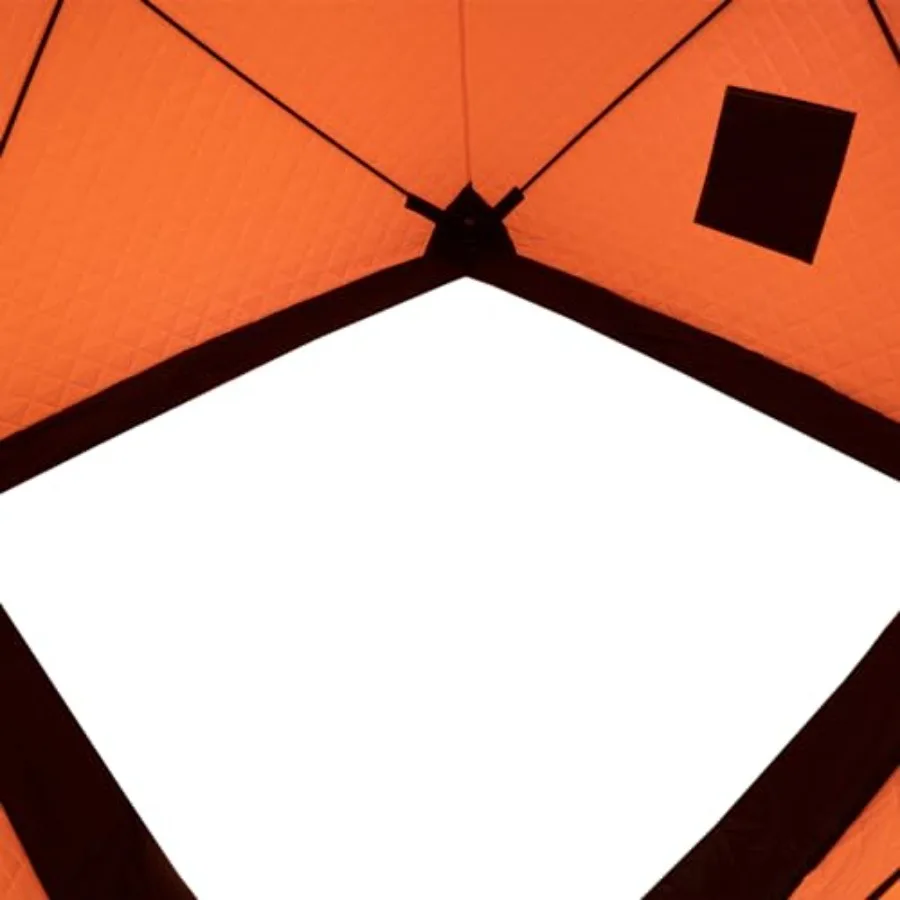 خيمة صيد الجليد المحمولة مأوى 3 أشخاص مع شرائط قماش مقاومة للرياح تحمي من الماء والرياح الباردة 35 قدم مربع عازل #4