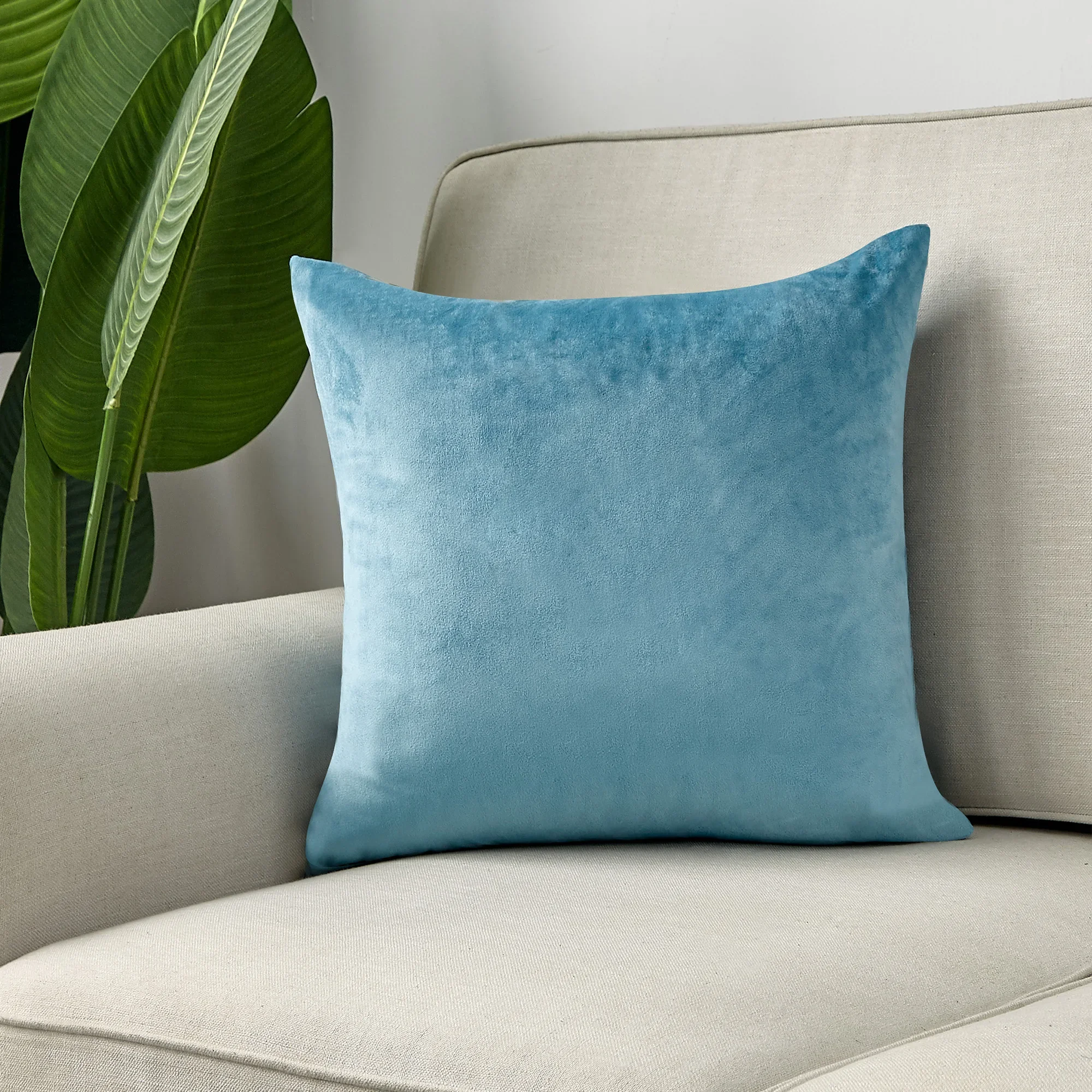 

Light Blue Velvet Cushion Covers Soft Pillowcases 45x45cm Nordic Home Decor Pillows Cover for Sofa Cushions 30X50cm