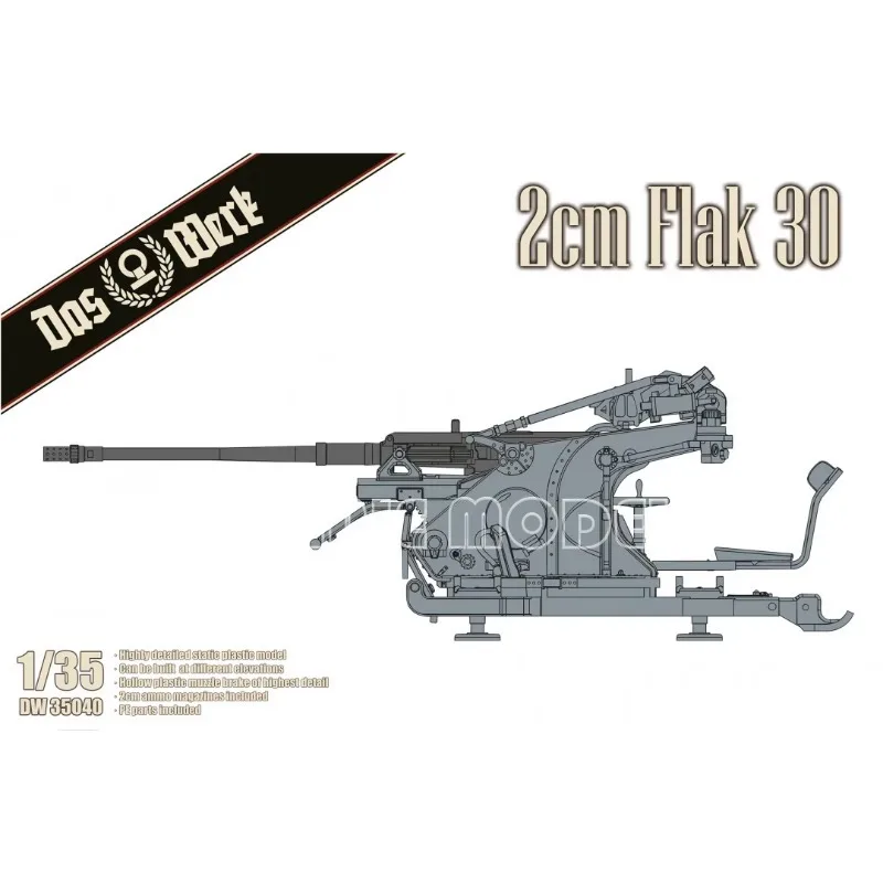 

Das Werk Plastic Assembled Model Kit DW35040 2cm Flak 30 1/35