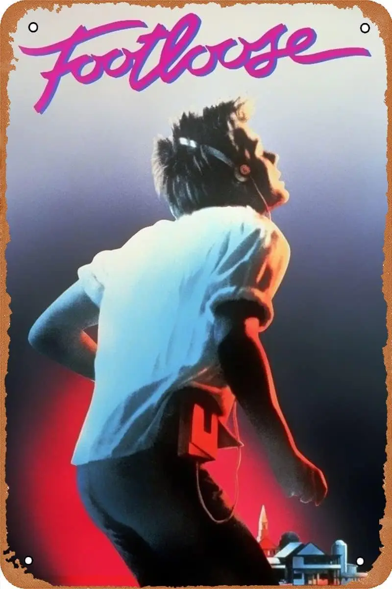 Classic Movie Poster Footloose 1984 Metal Tin Sign Vintage Plaque Poster 12 X 8 Inches