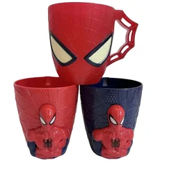 Marvel Anime Hero  Spider-Man Creative Peripheral Three-dimensional Pattern Fashion Luminous Cartoon Handy Cup Brushing Cup