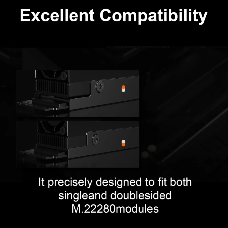 896F Reliable M.2 2280 SSD Heatsinks with Highly Speed PWM Cooling Fan Thermals Pad