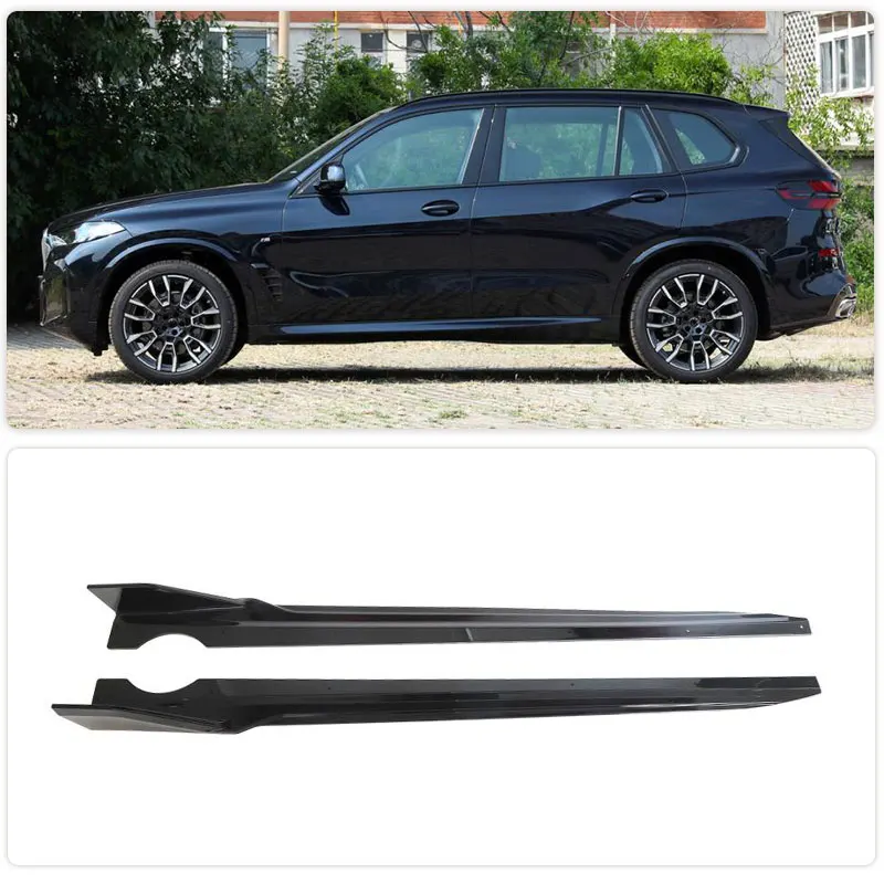 ABS Gloss Black Car Side Skirts Extensions For BMW X5 G05 LCI M Sport 2024 Auto Side Door Bumper Lip Apron Body Kits