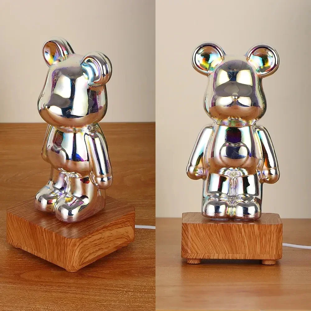 3D Firework Bear Light Led Night Light decorazione della camera da letto USB Atmosphere Dimming Desk Lamp 7 cambia colore regalo per bambini