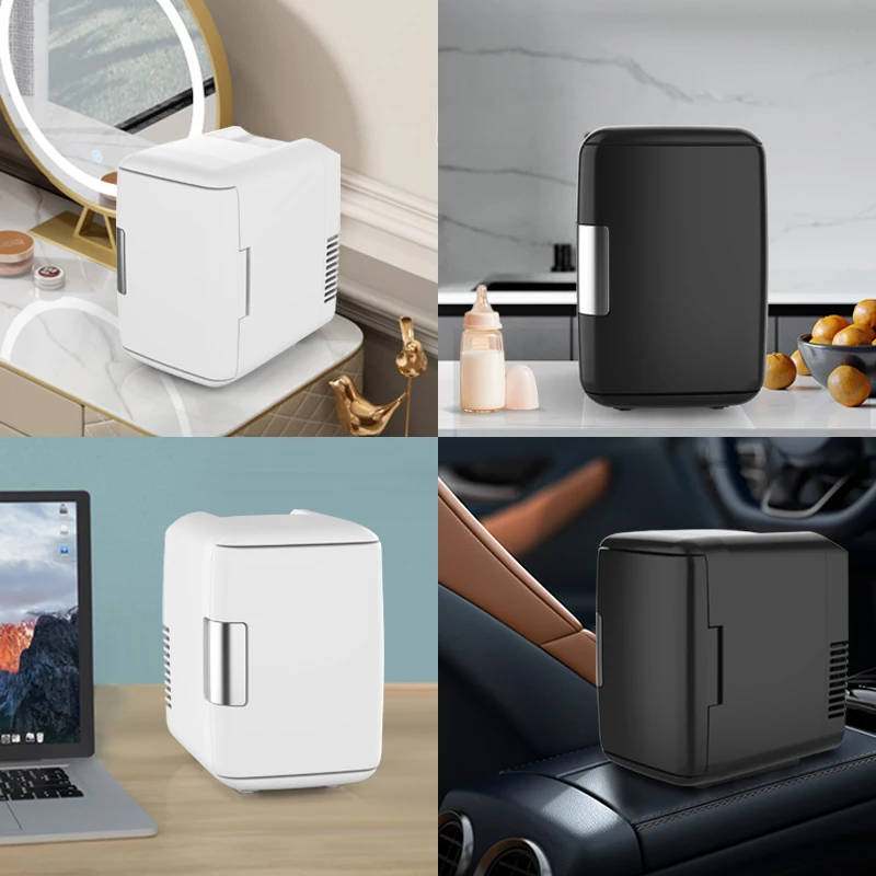 Mini refrigerador 2025 Premium 12V/220V 4L - Refrigerador cosmético portátil (alimentación dual AC/DC, compacto y de ahorro de energía)