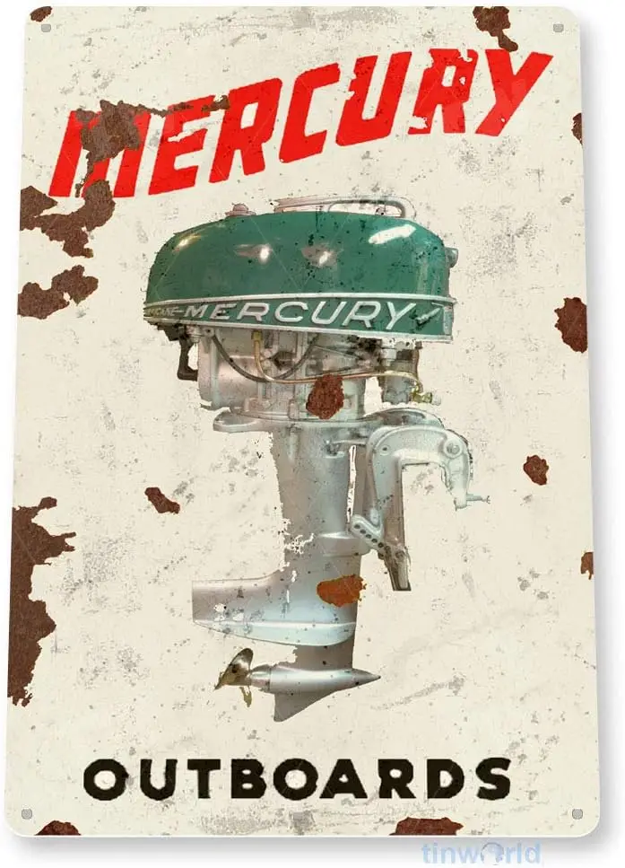 TIN SIGN Outboard Motors Retro Boat Motor Engine Metal Decor C606