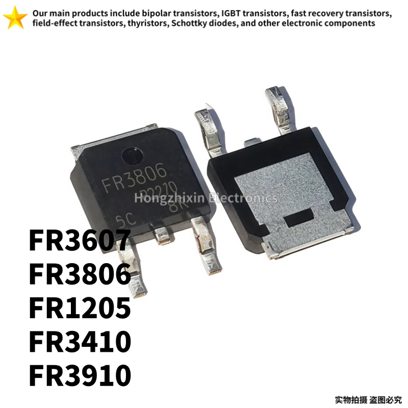 10 peças novo irfr3607 to-252 fr3607 irfr3806 fr3806 irfr1205 fr1205 irfr3410 fr3410 irfr3910 fr3910 montagem em superfície mosfet