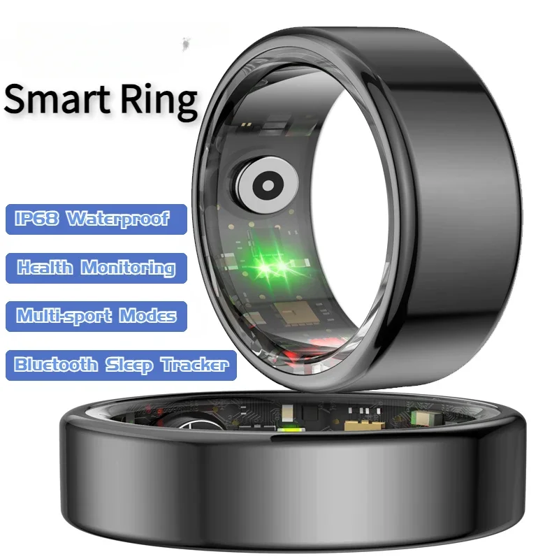 

Умное кольцо 2024 Smartring R02 мониторинг здоровья IP68 Водонепроницаемый Многофункциональный спортивный режим Bluetooth трекер сна кольцо на палец