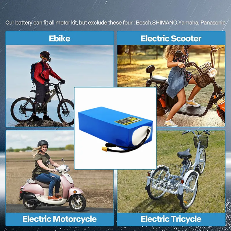 52V ebike Battery 30Ah 40Ah 21700 Lithium Li-ion Battery Pack for 1500W 2000W Electric bike Electric Scooter With BMS